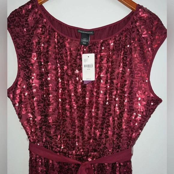 Lane Bryant NEW Sequined Sleeveless Belted Dress Sz 14 16 (1X)